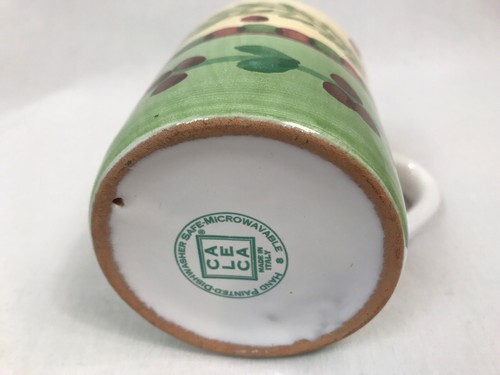 Caleca Red and Green Cherry Pattern Creamer or Syrup Pitcher