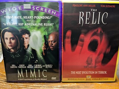 The Relic & Mimic (2 DVD LOT) 1997 - 90's Sci-Fi w/Mira Sorvino & Tom Sizemore! 