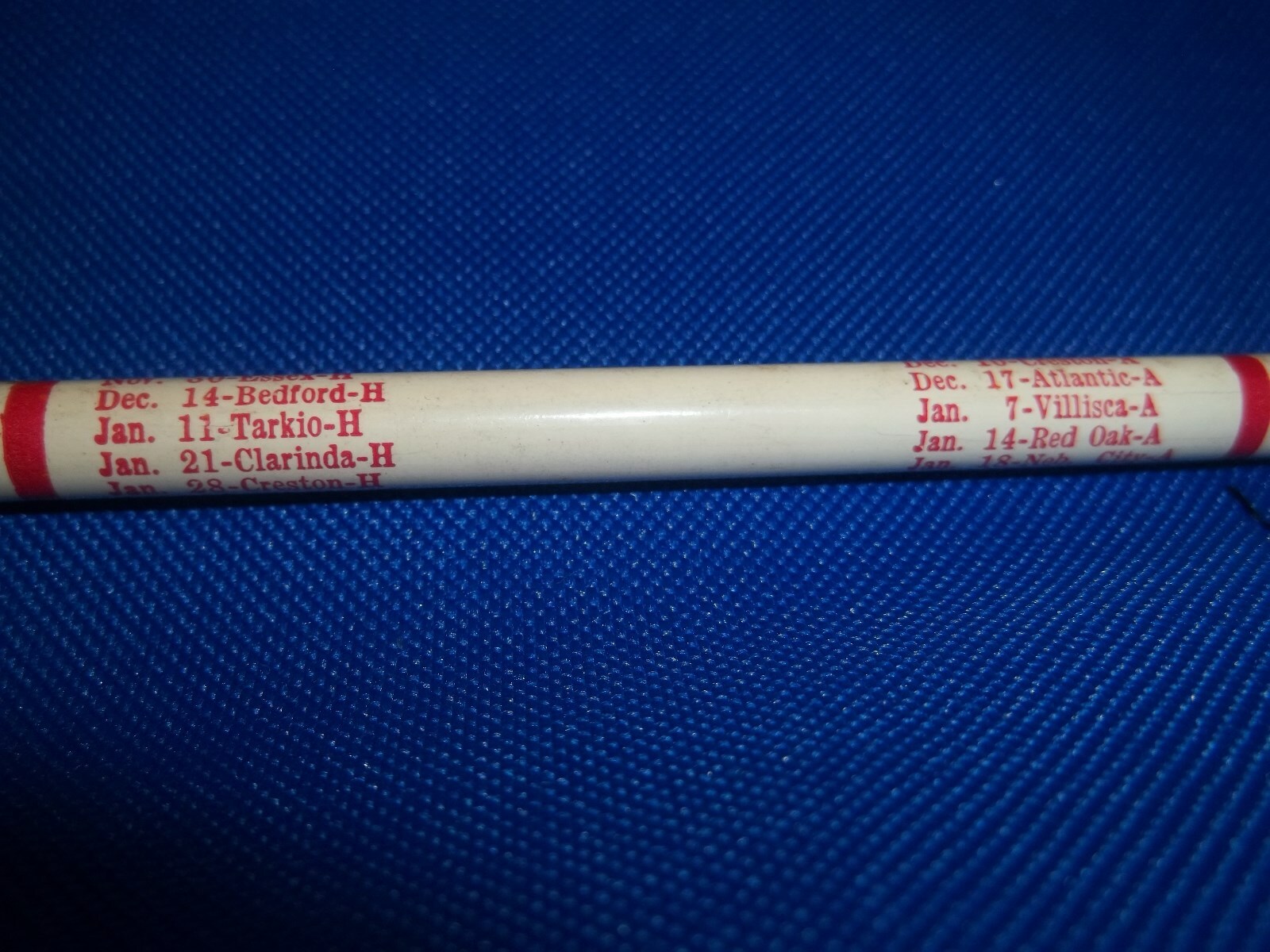 1934-44 Shenandoah Iowa High School Basketball schedule Unused Lead Pencil