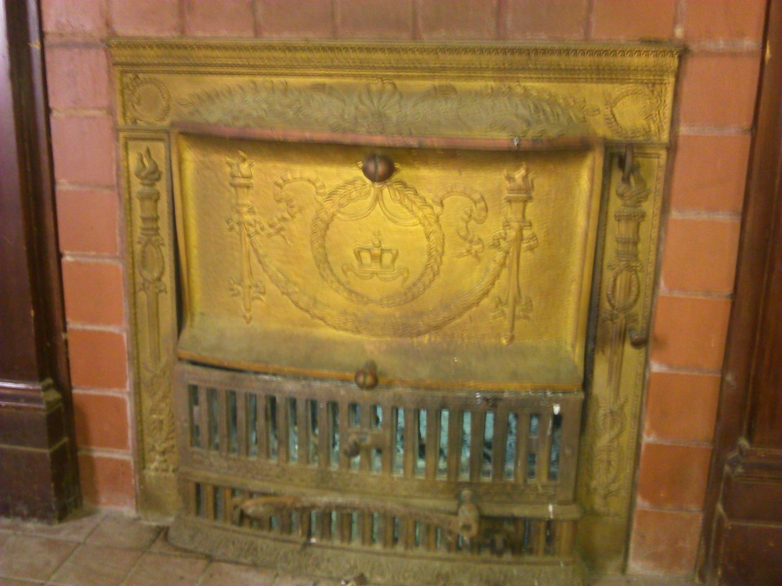 antique monarch fireplace insert / antique ornate fireplace PatD 1892