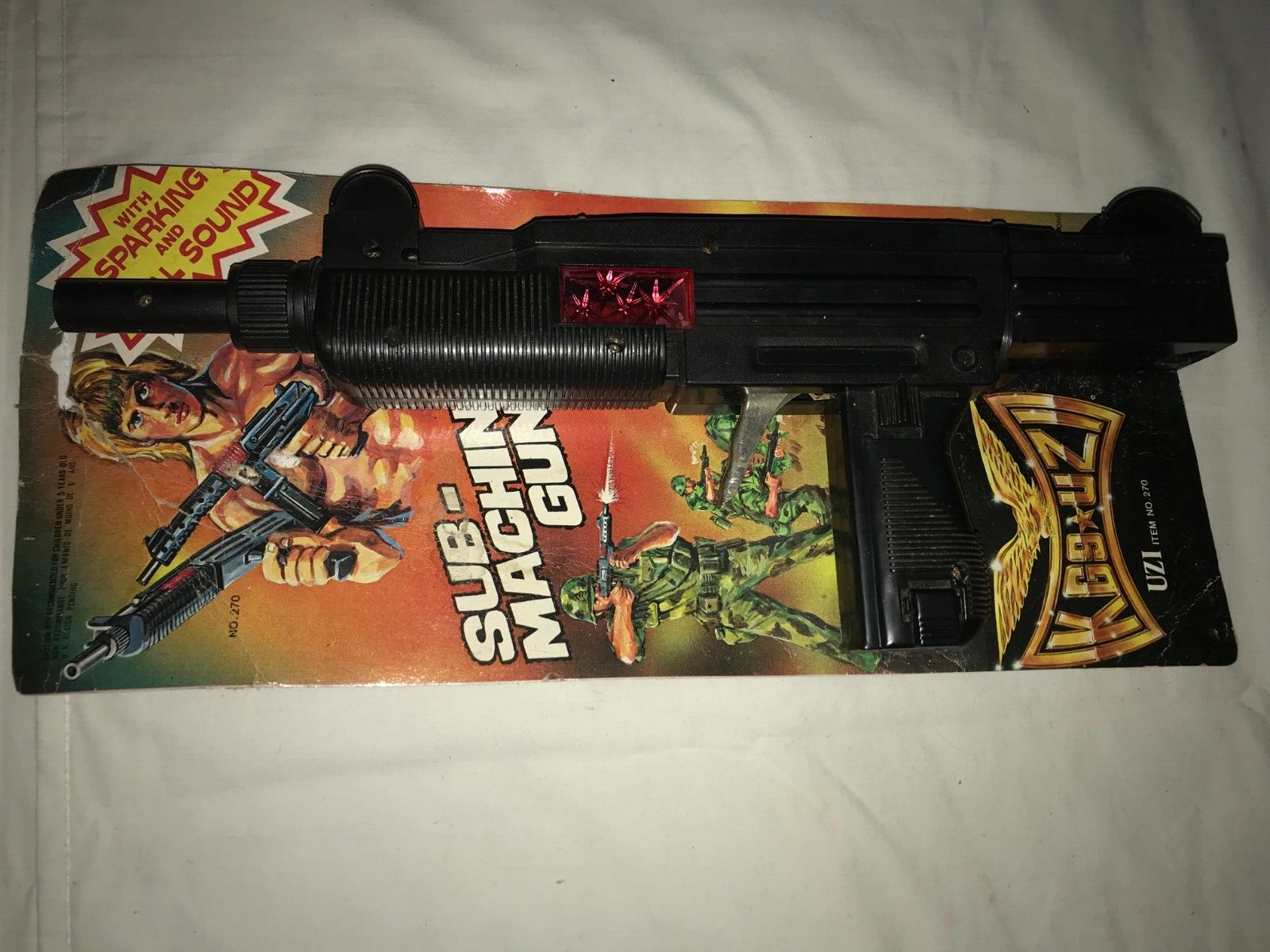 NOS Vintage 1980's Sparking KG9 UZI #270 Rambo SUB-MACHINE NOS Vintage 1980's Sparking KG9 UZI #270 Rambo SUB-MACHINE