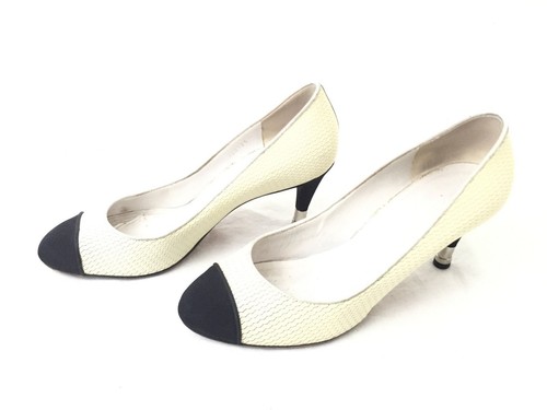 Chanel Heels Pumps Shoes Coco Mark Beige Size 36 US About6
