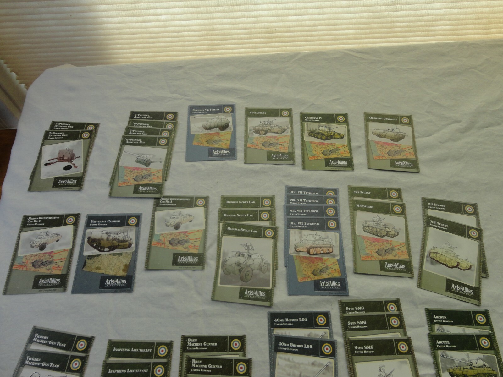 Axis & Allies Land United Kingdom cards no ships -  lot