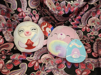 2x 6'' Small SQUISHMALLOWS Taylor Kisses Sloth & Rou Walrus Plush Stuffed Animals