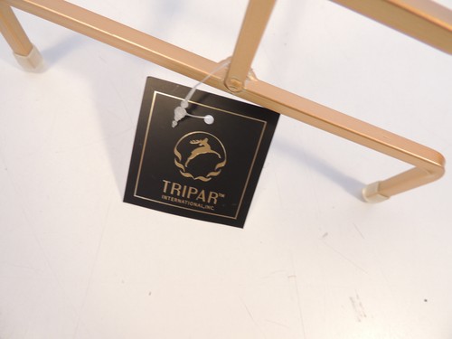 Tripar Large Gold Metal Display Stands Pair 10" Easel for Bowl Platter Cookbook