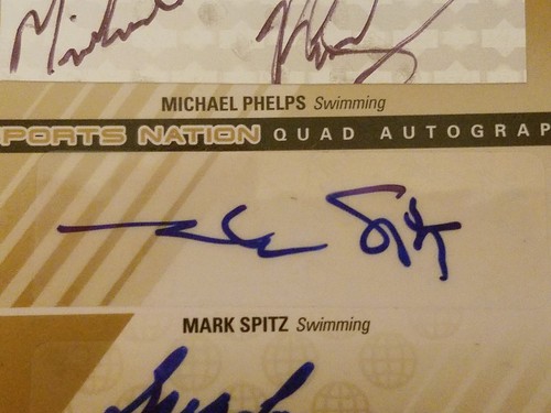 Michael Phelps Louganis Spitz Biondi Signed Rare Olympic Autograph 2010 UD Card