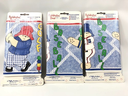 Vintage Paddington Bear plays Ball Wallpaper Border NEW  3 Packs  Of 5 YDs