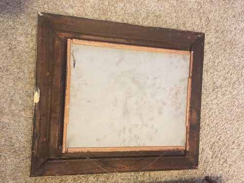 Antique Large Victorian Ornate Wood Gesso Frame Shadowbox Mirror Display Shelf