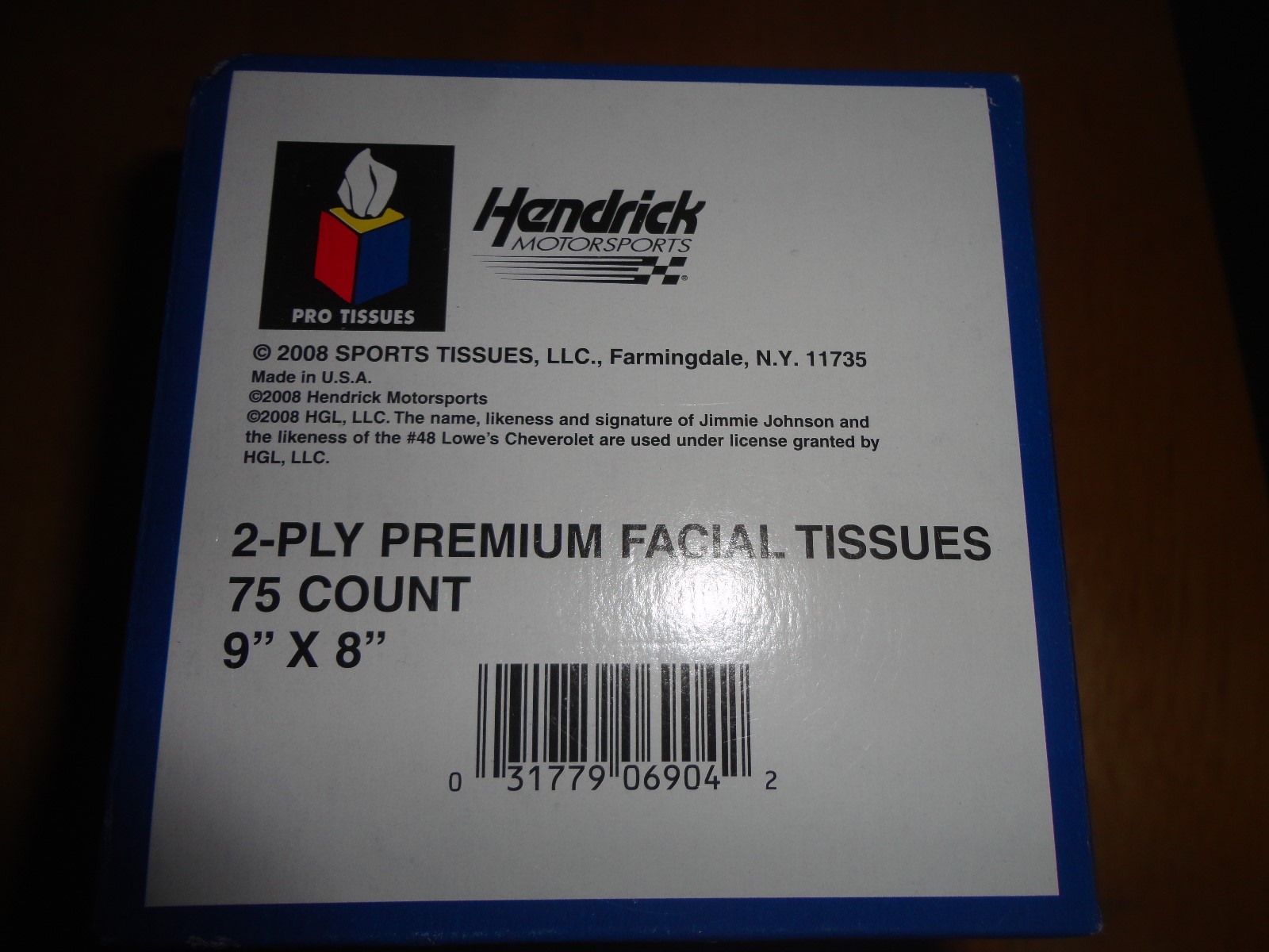 2 PLY FACIAL TISSUES #48 NASCAR UNOPENED JIMMIE JOHNSON IMPALA SS LOWES