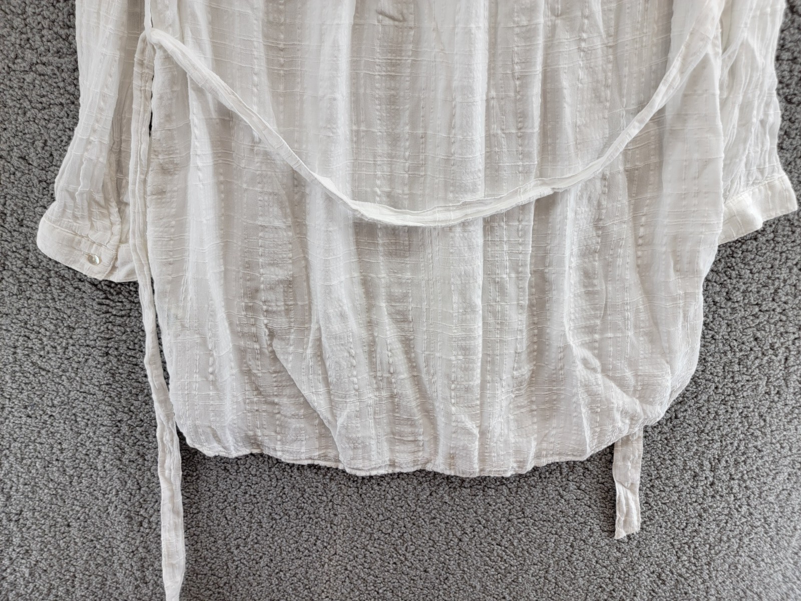 Bella Dahl Belted Shirtdress Women's S White Collared Shirttail Hem Button Front - Picture 15 of 19