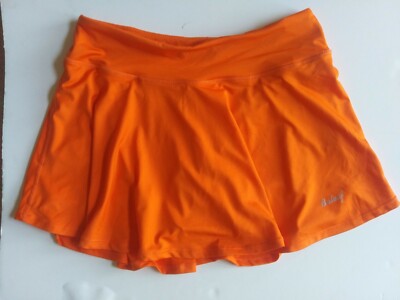 NWT BALEAF Women's Athletic Skort Flame Orange Skirt w Shorts Pockets Sz L Large