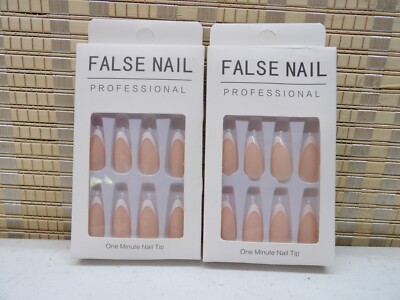 False Nails Professional One Minute Nail Tip Lot Of (2) packs of 24 Each