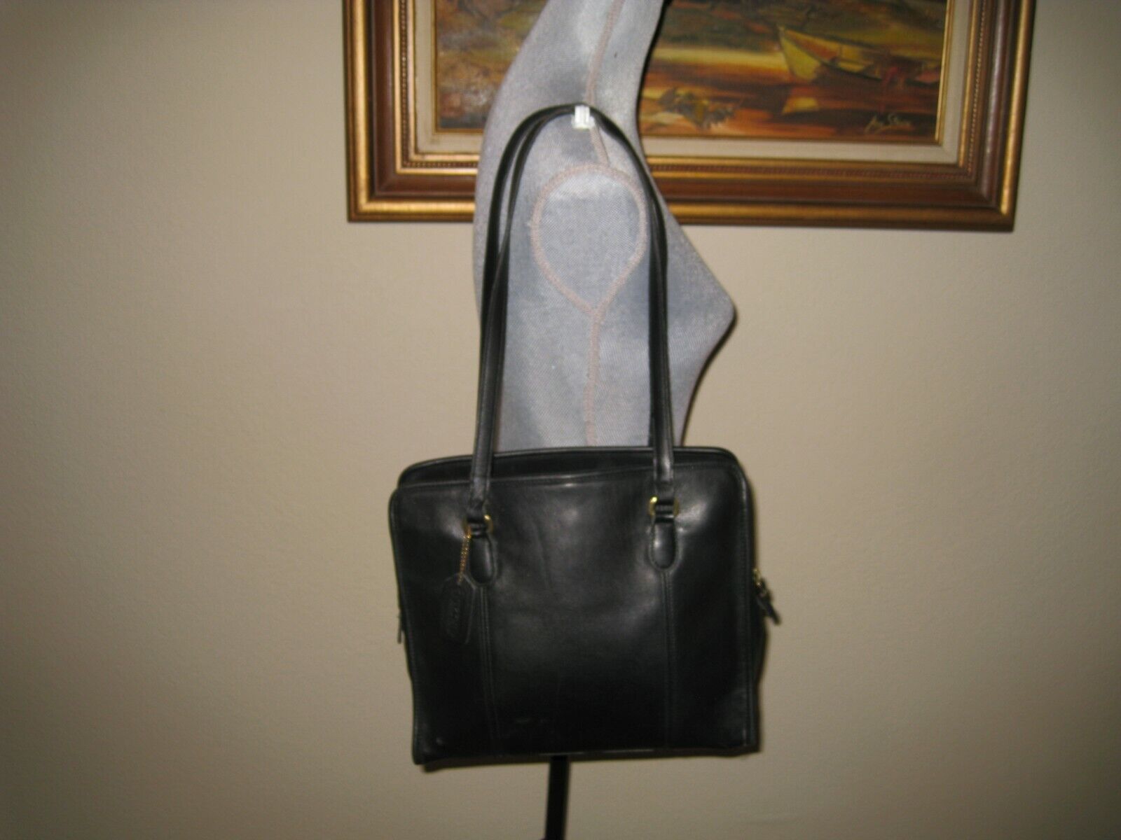 Vintage Coach Classic Retro Black Compartment Shoulder Bag Vintage Coach Classic Retro Black Compartment Shoulder Bag