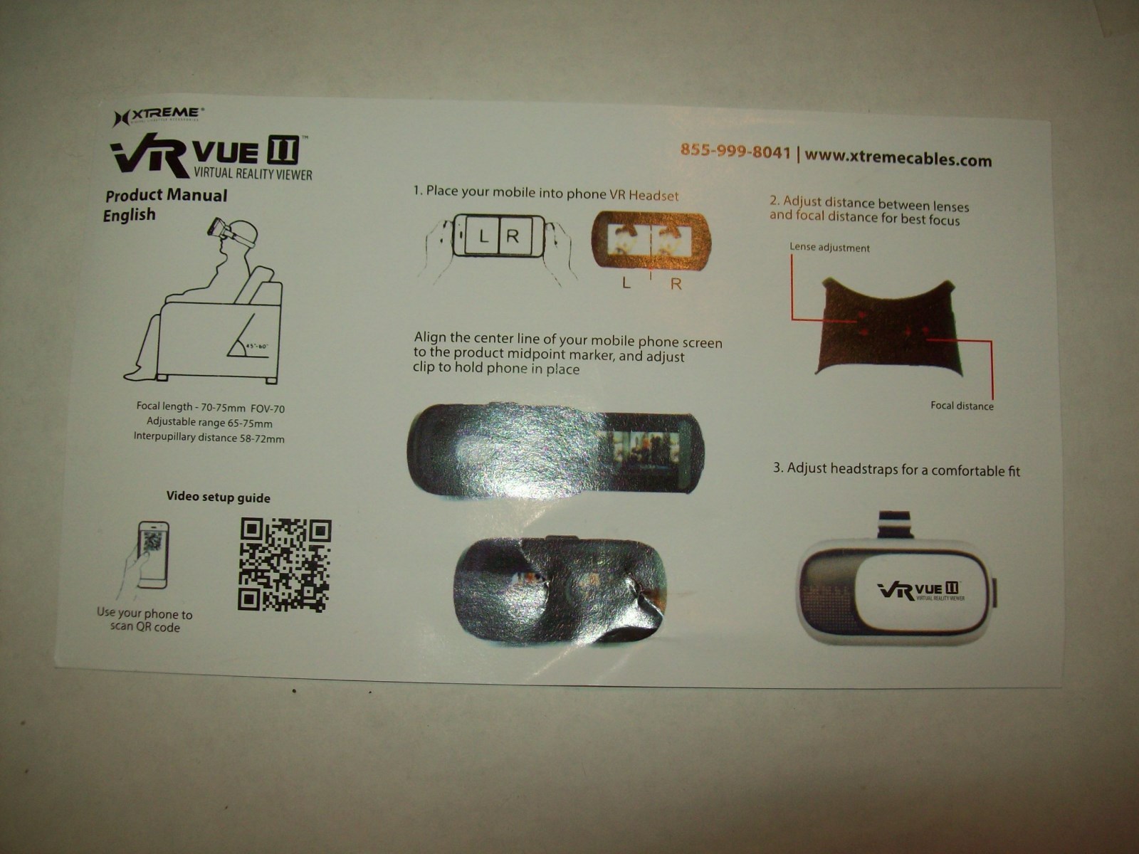 Xtreme VR Vue II Virtual Reality Viewer Mobile Phones 3D Movies Games 3.5