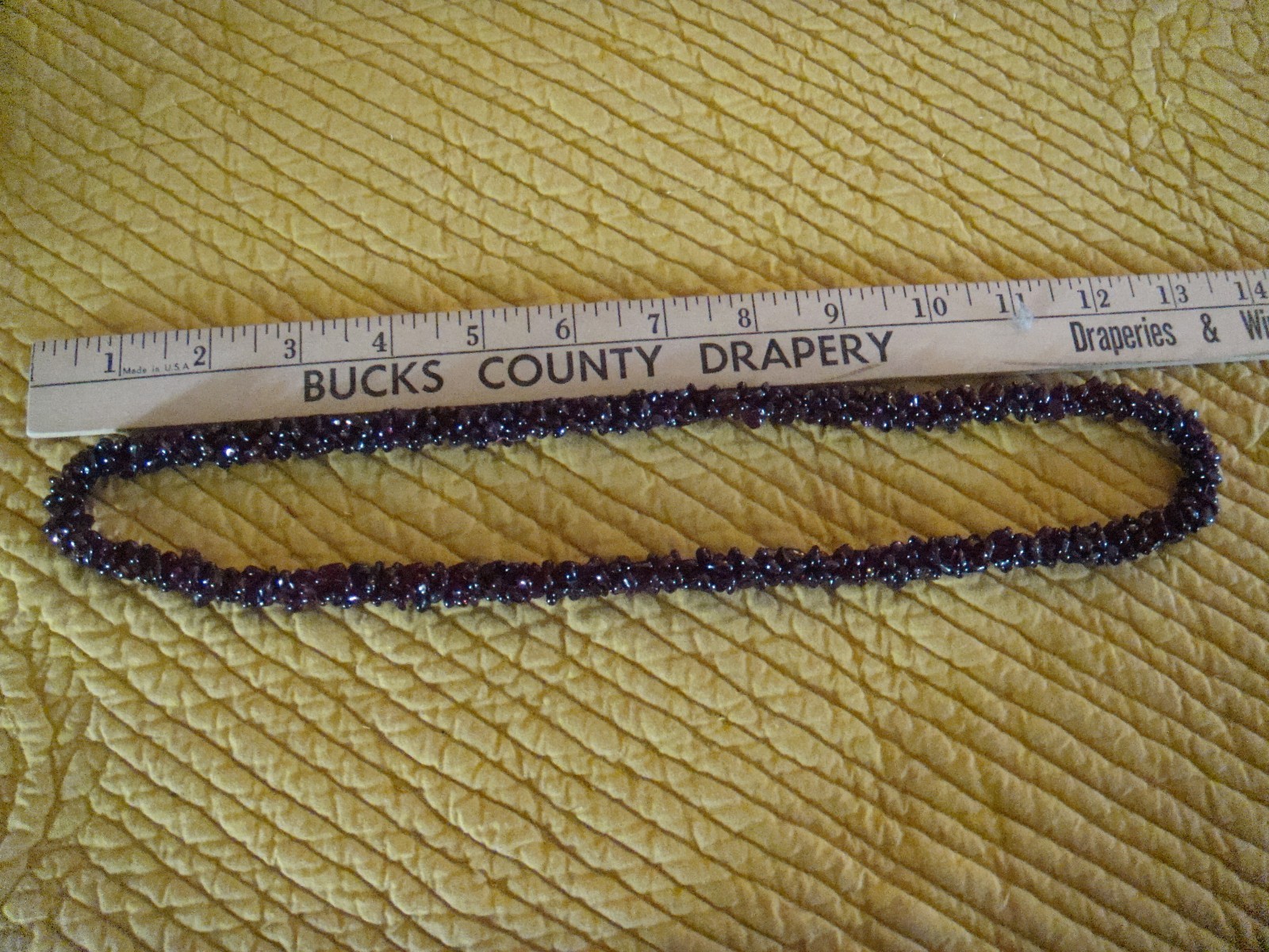 VINTAGE TUMBLED GARNET BEAD WOVEN NECKLACE