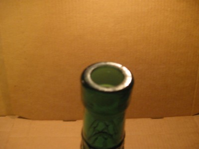 VINTAGE-SET OF 4-PRESSED GLASS-CANADA-DECANTER & VINEGAR & OIL-ORIG CORKS-60'S