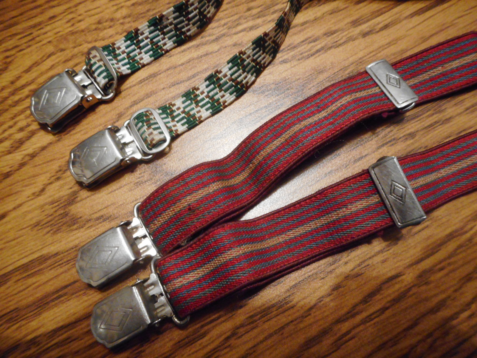 VINTAGE BOY'S SUSPENDERS 1950'S 2 Pair Red 24