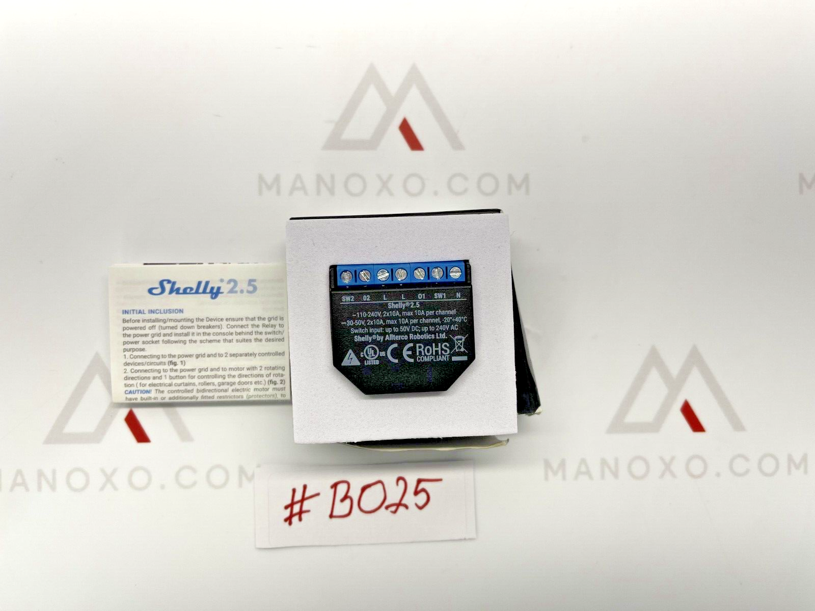Shelly 2.5 Relay Light, Switch WiFi Smart Home Automation, Compatible w Alexa