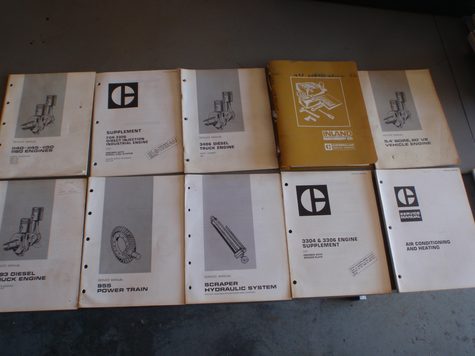 Lot of 50+ Caterpillar Repair & Service Manuals Dissasembly specifications etc