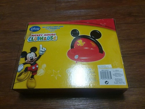 MICKEY MOUSE CLUBHOUSE INFLATABLE BABY POOL WITH SPRINKLER NIB NEW