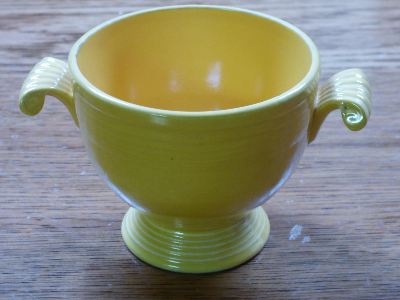 Vintage Homer Laughlin Yellow Fiesta Sugar Bowl Only - No lid