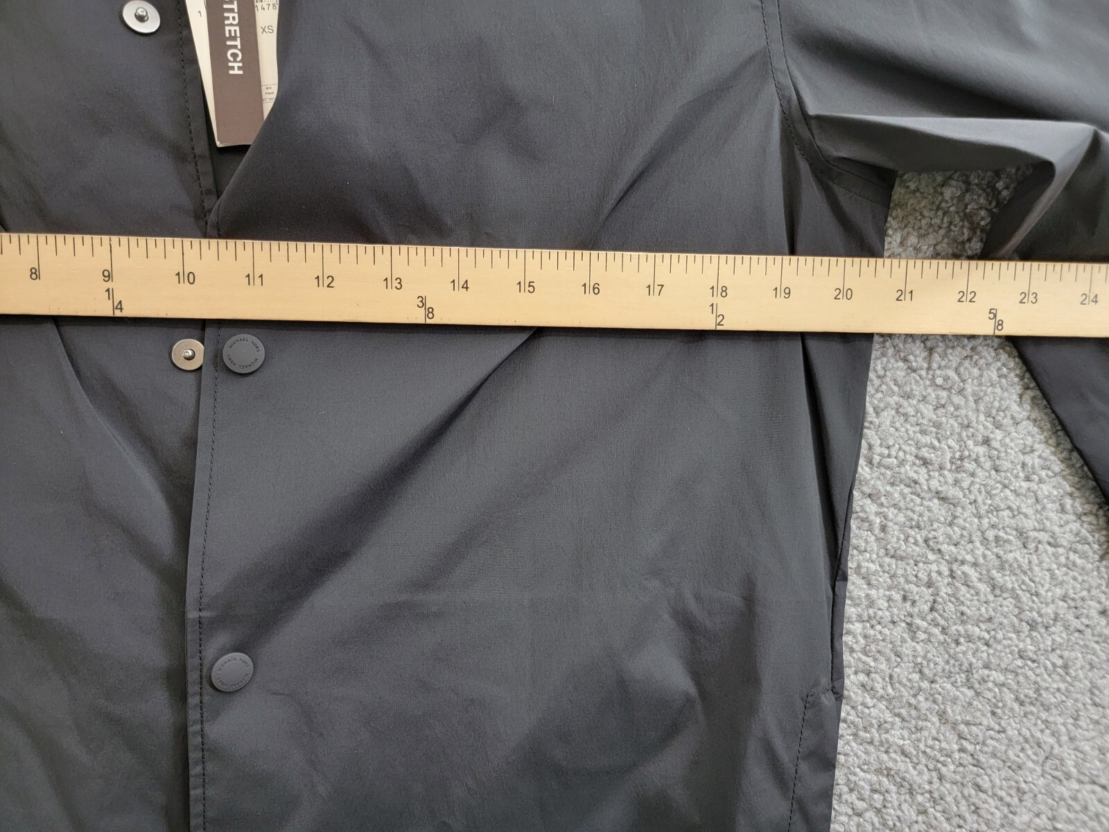 Michael Kors Snap-Front Nylon Shirt Jacket Men's XS Black Pockets Long Sleeve - Picture 6 of 17