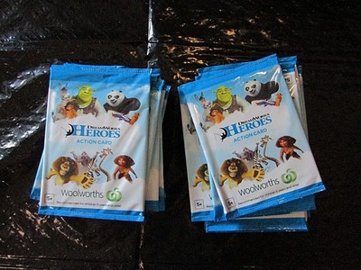 Woolworths Dreamworks Heroes Unopened Cards x 50 packs