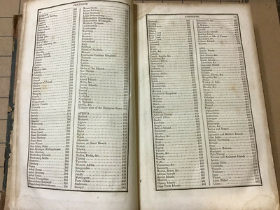 original 1838 an Accompaniment to MICHELL'S MAP of the WORLD - an INDEX- 570Pgs