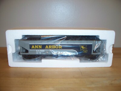 MTH RAIL KING #30-75396 ANN ARBOR RAILROAD 4-BAY HOPPER CAR WITH COAL LOAD