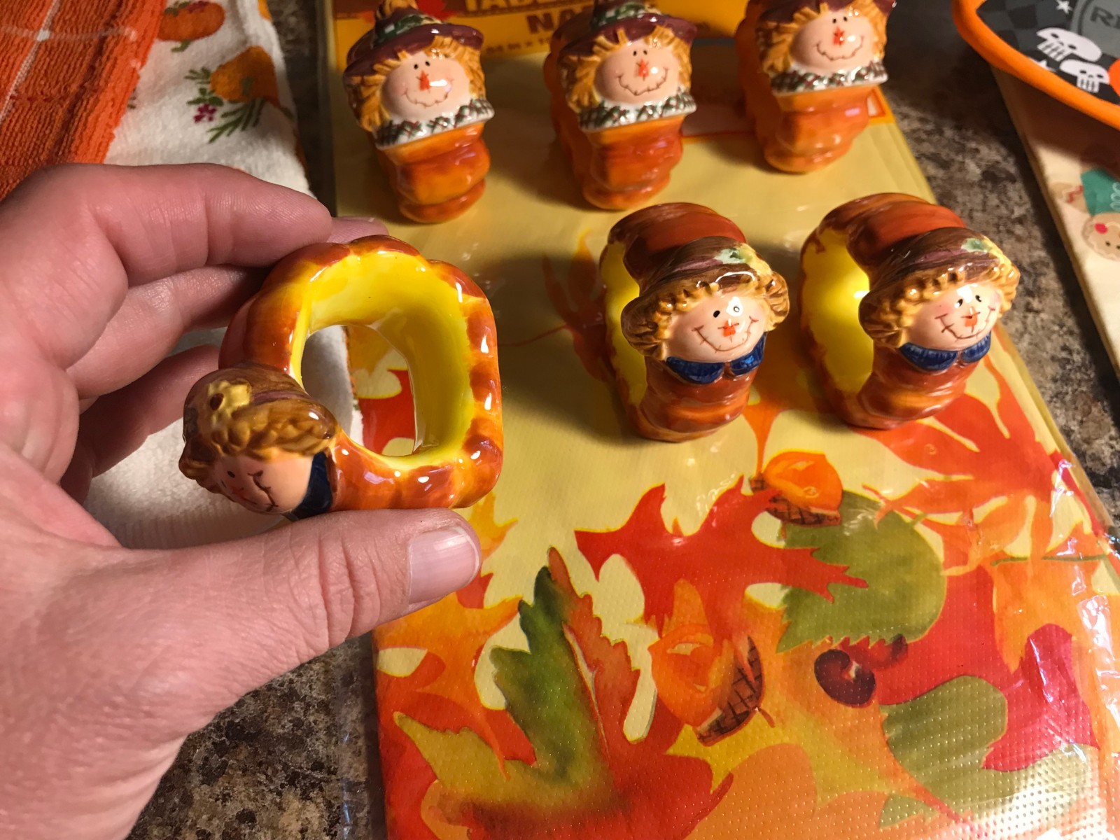 Assorted Halloween & Fall Decor Kitchen Towel/Pot Holders & More