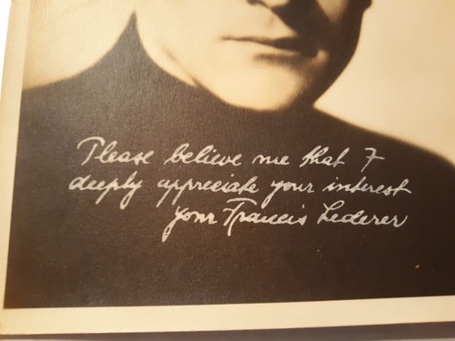 FRANCIS LEDERER FAMOUS ACTOR HAND SIGNED PRESENTATION PHOTOGRAPH