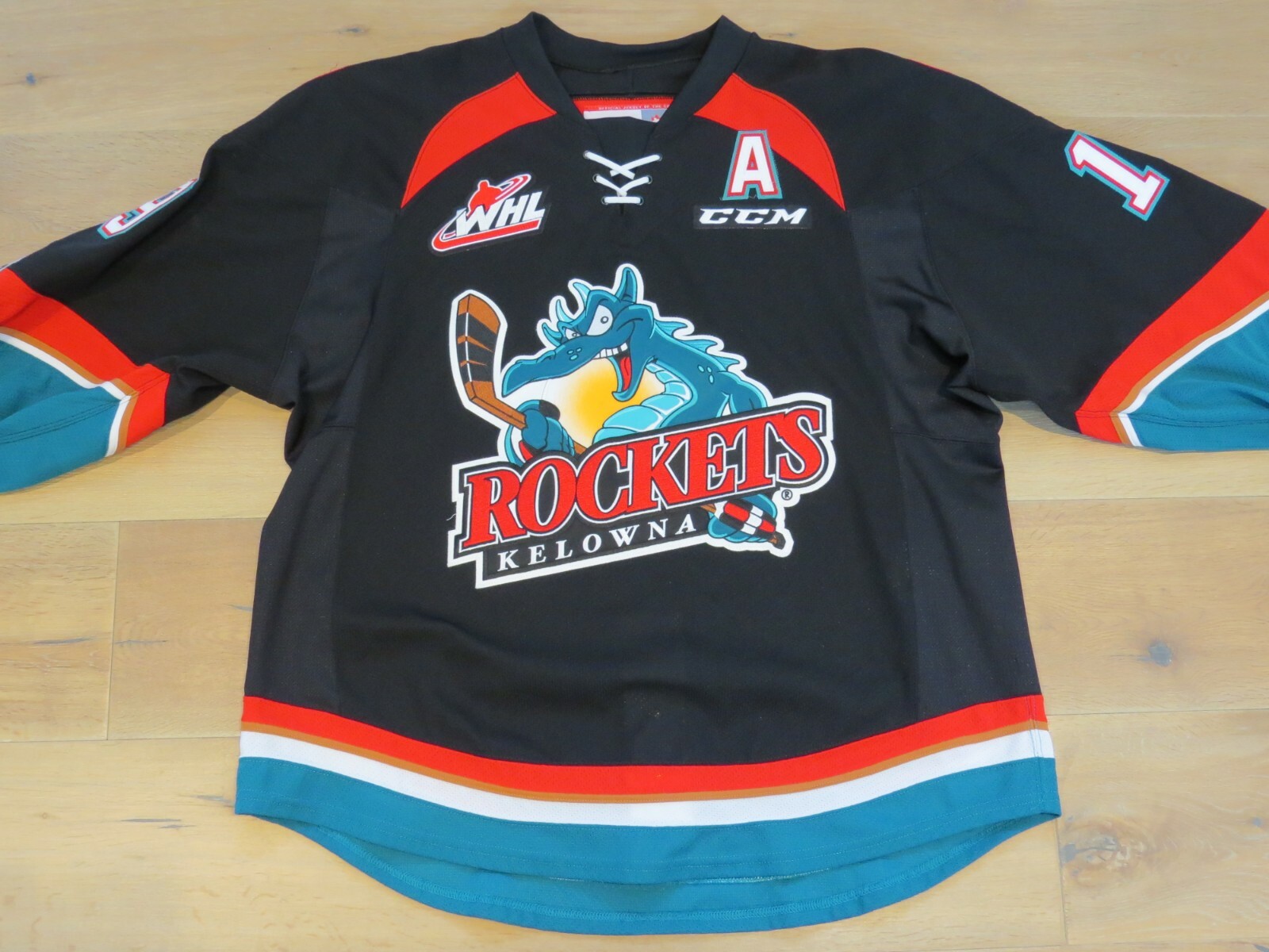 Kelowna Rockets Game Worn Used Jersey Black # 19 Dillon Dube Calgary Flames