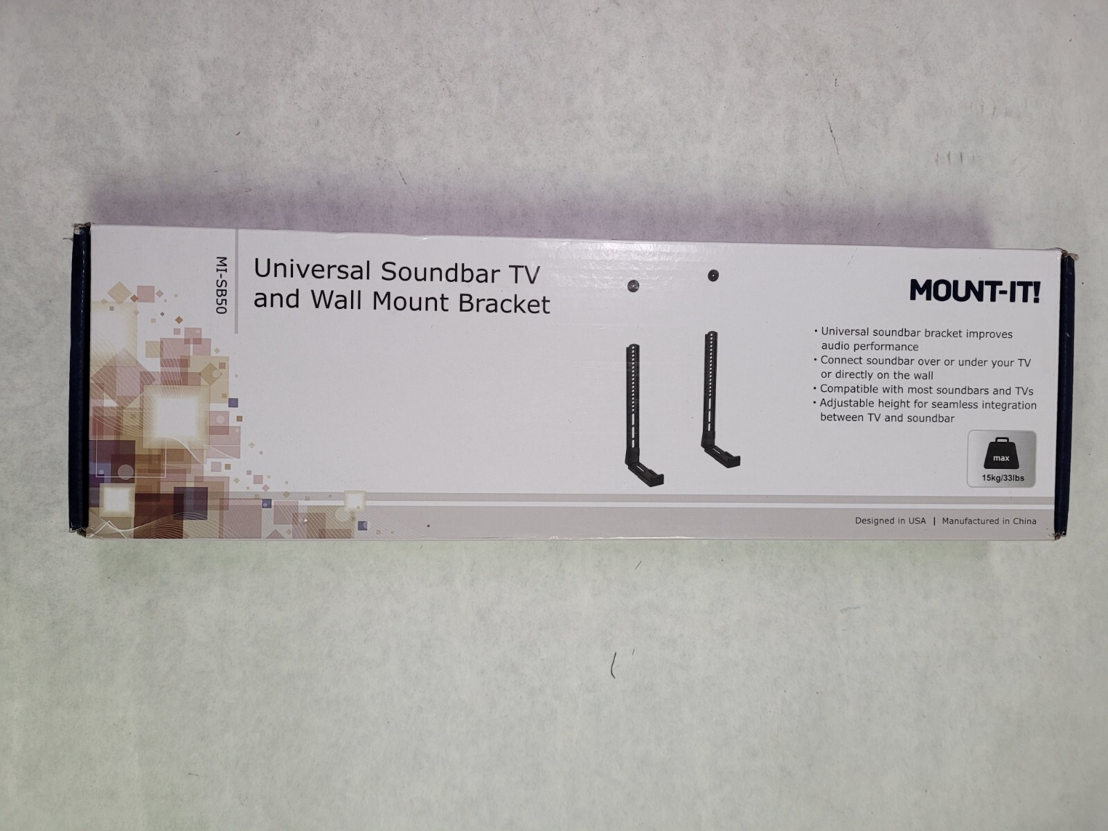 Mount It! Universal Sound Bar TV And Wall Mount Bracket MI-SB50