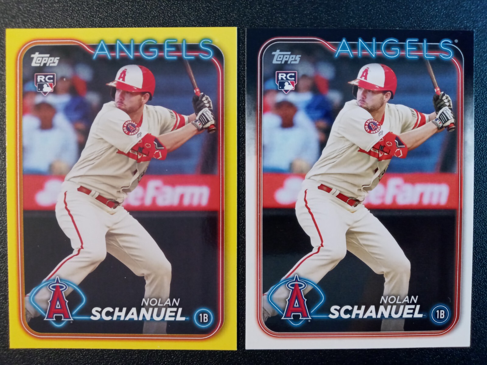 2) 2024 Topps Yellow/Base Nolan Schanuel RCs # 53 Los