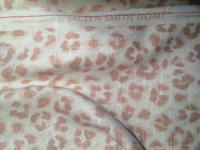 JACLYN SMITH HOME for TREND Animal print blush screen print linen 1+ yard new