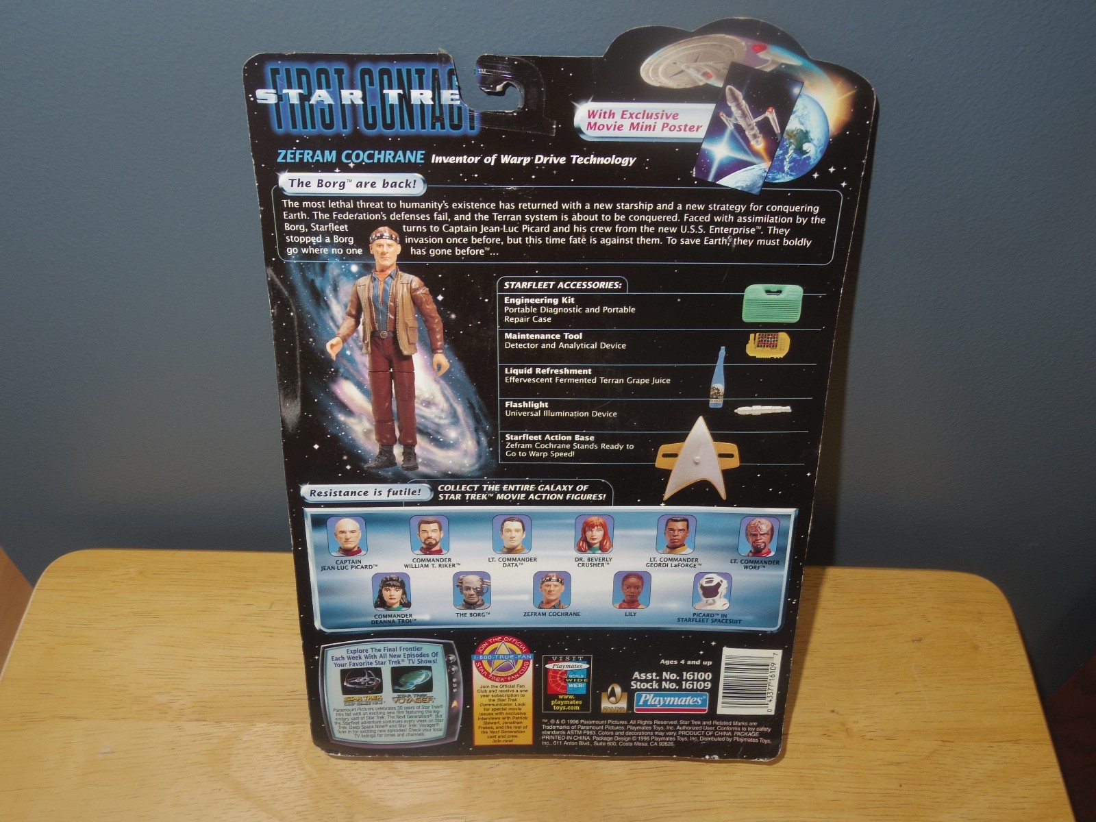 1996 Playmates Star Trek First Contact Zefram Cochrane Collectible Toy - New