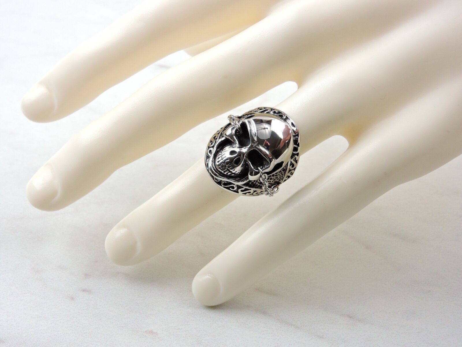 Free Gift Packaging Sterling Silver Skull Ring