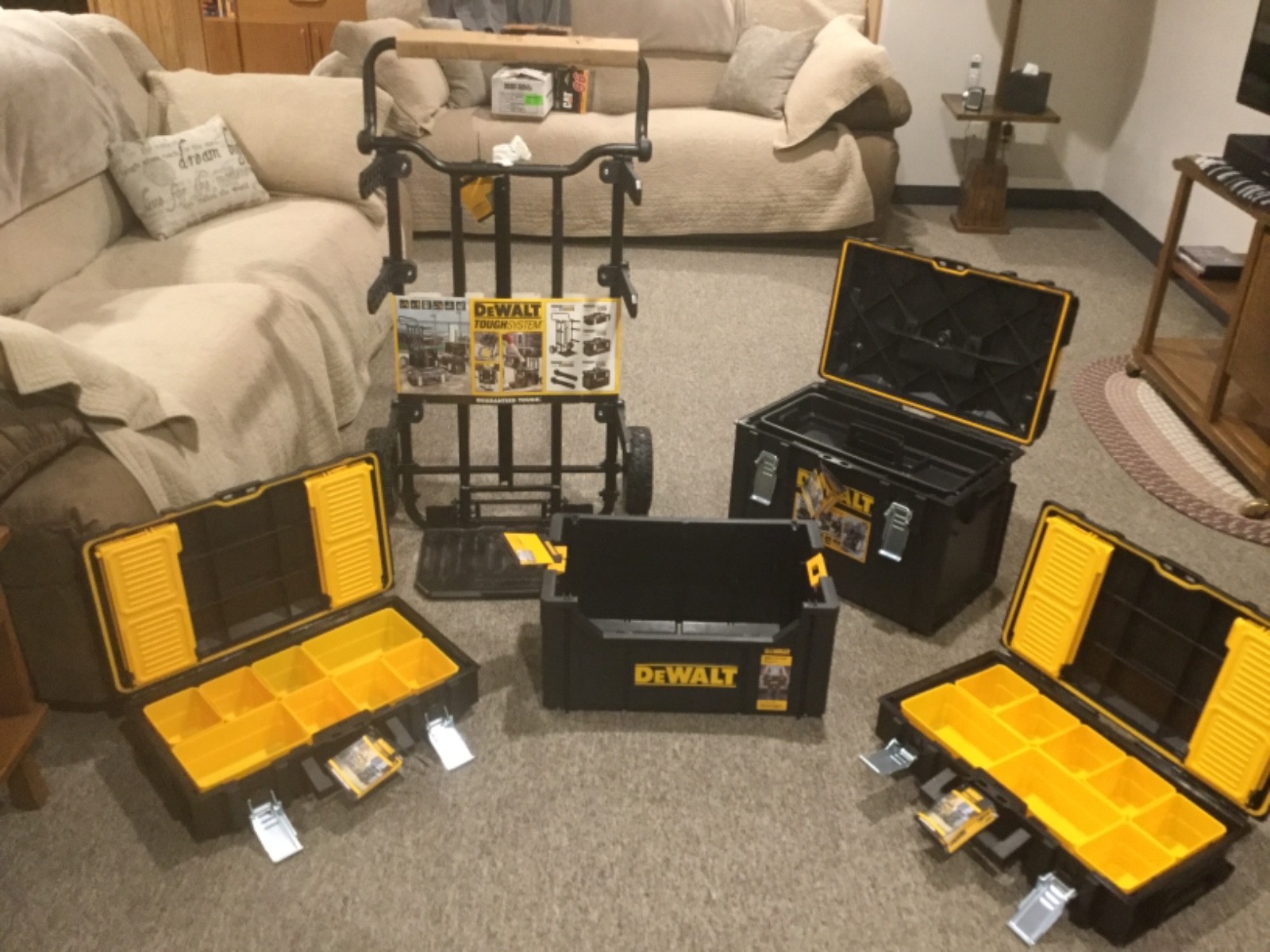 DEWALT DWST08210 Tough System DS Carrier Tool Cart with 4 cases