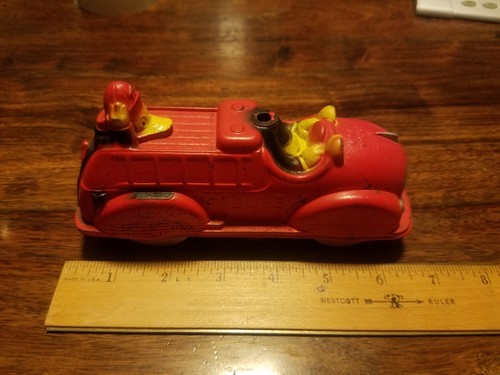 Disney Sun Rubber Co. Mickey & Donald Duck  in Fire Truck