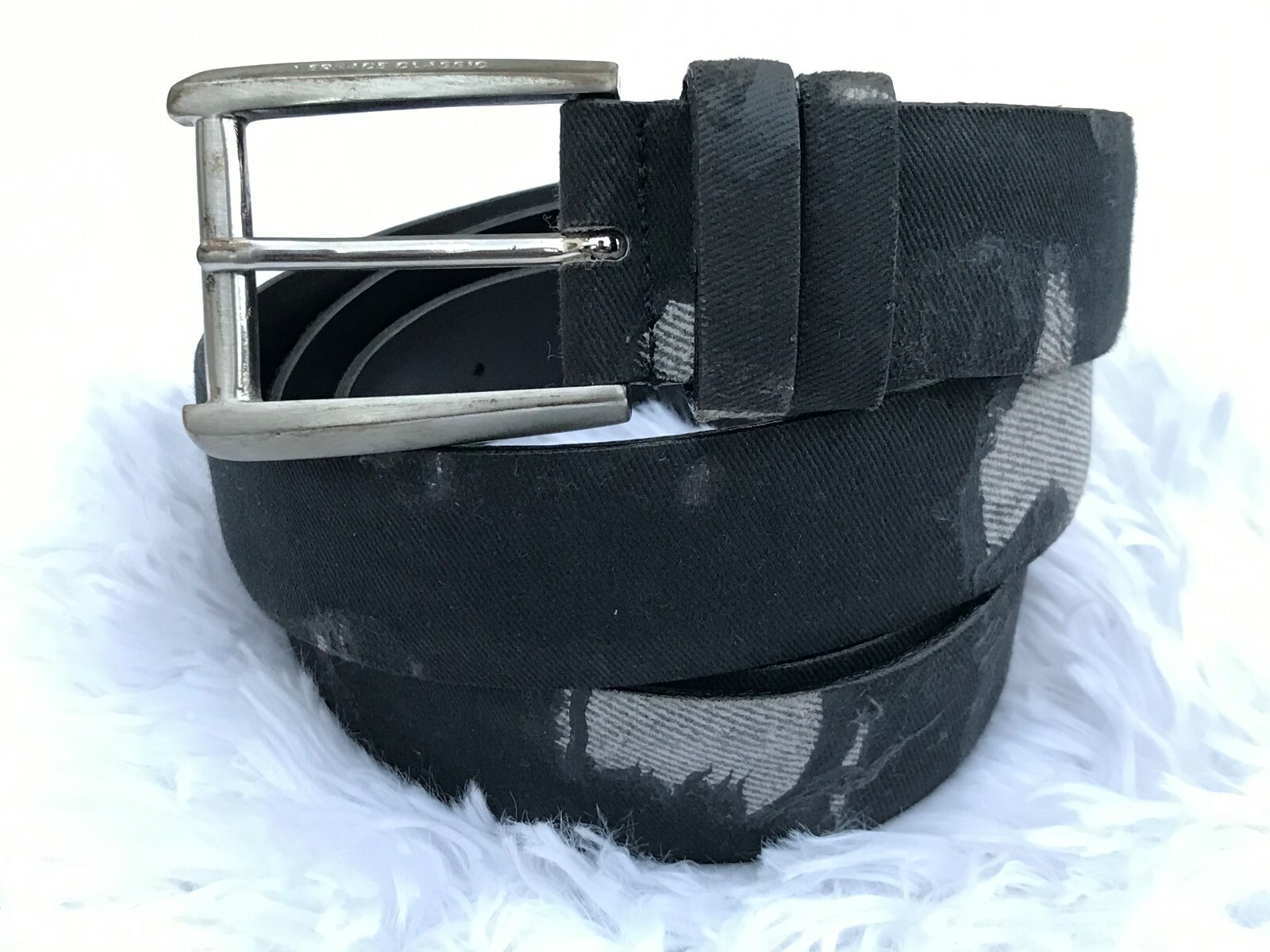 Versace Classic Men Belt Black Canvas Leather Made in Italy Size 115/130 46
