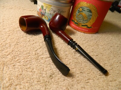 ESTATE PIPE  2 YELLO-BOLE STANDARD BRYLON PIPES,NEW, NOS,NEVER SMOKED