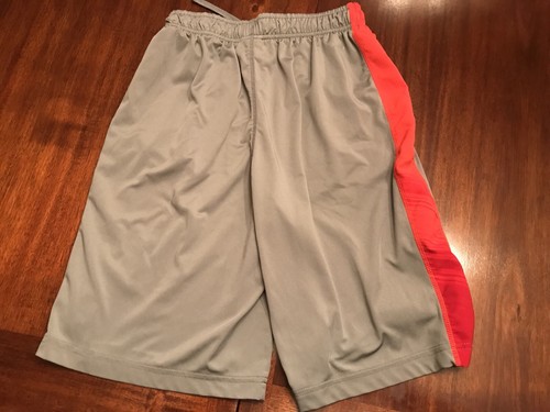 Boys Nike Athletic Shorts Size Large Gray And Red