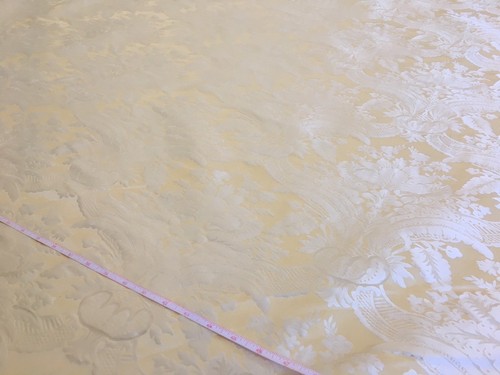 100% SILK DAMASK CLASSIC RENAISSANCE CREAM WHITE HIGH END BTY