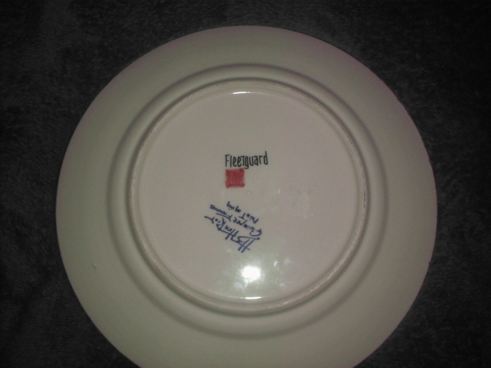 QUIMPER FRANCE COLLECTOR PLATE,MAN WOMAN Cummins Board of Directors July 4 1988