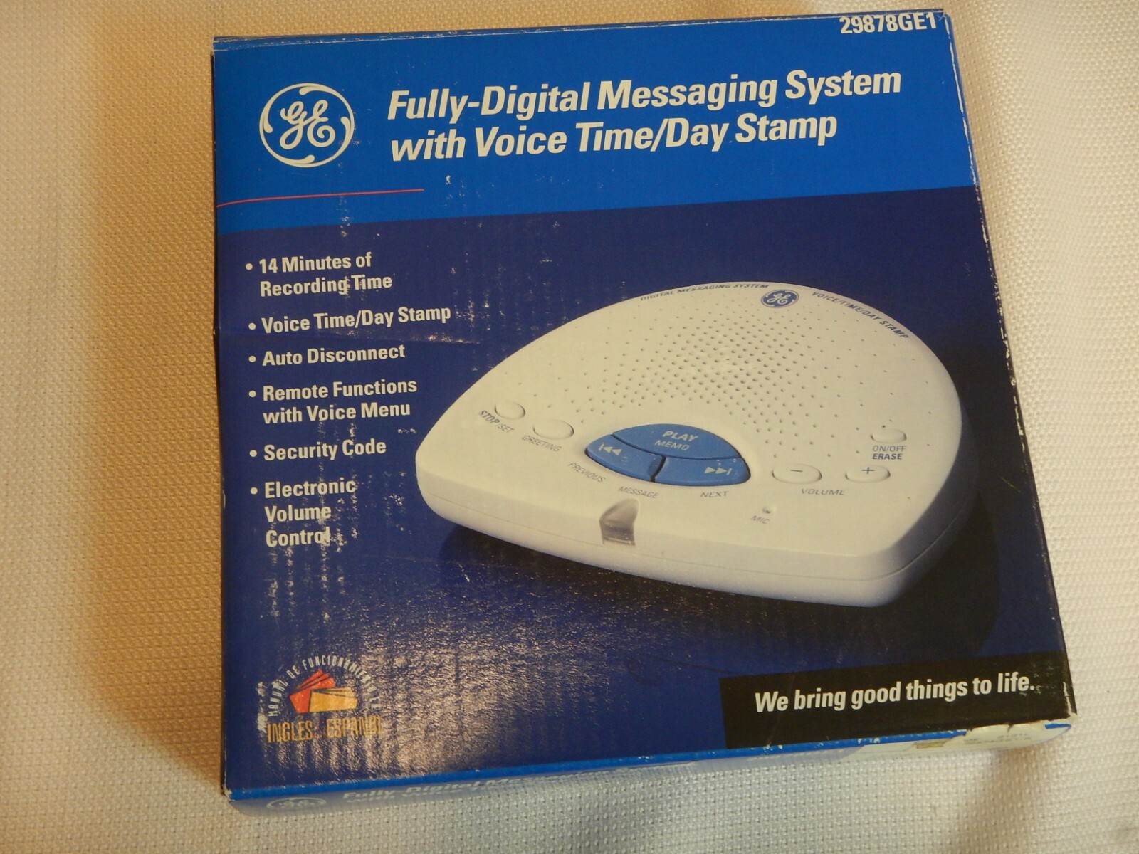 General Electric 29878GE1B Digital Answering System w/ Voice Time/Day Stamp NEW