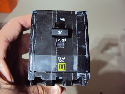 Square D QOB330VH 3 Pole 30 Amp 240V AC 3 Phase QOB Bolt-On Circuit Breaker NOB