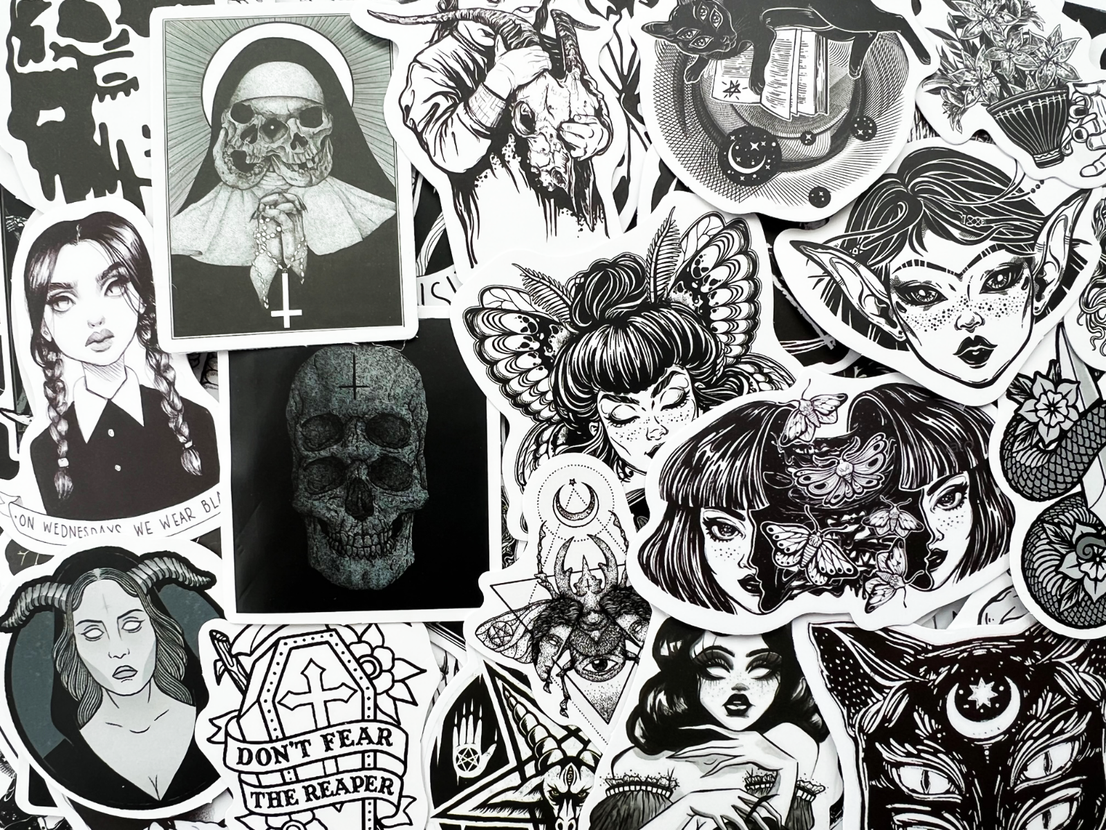20 Random Demon Skull Dark Cool Laptop Stickers Demonic Tattoo Goth Horror