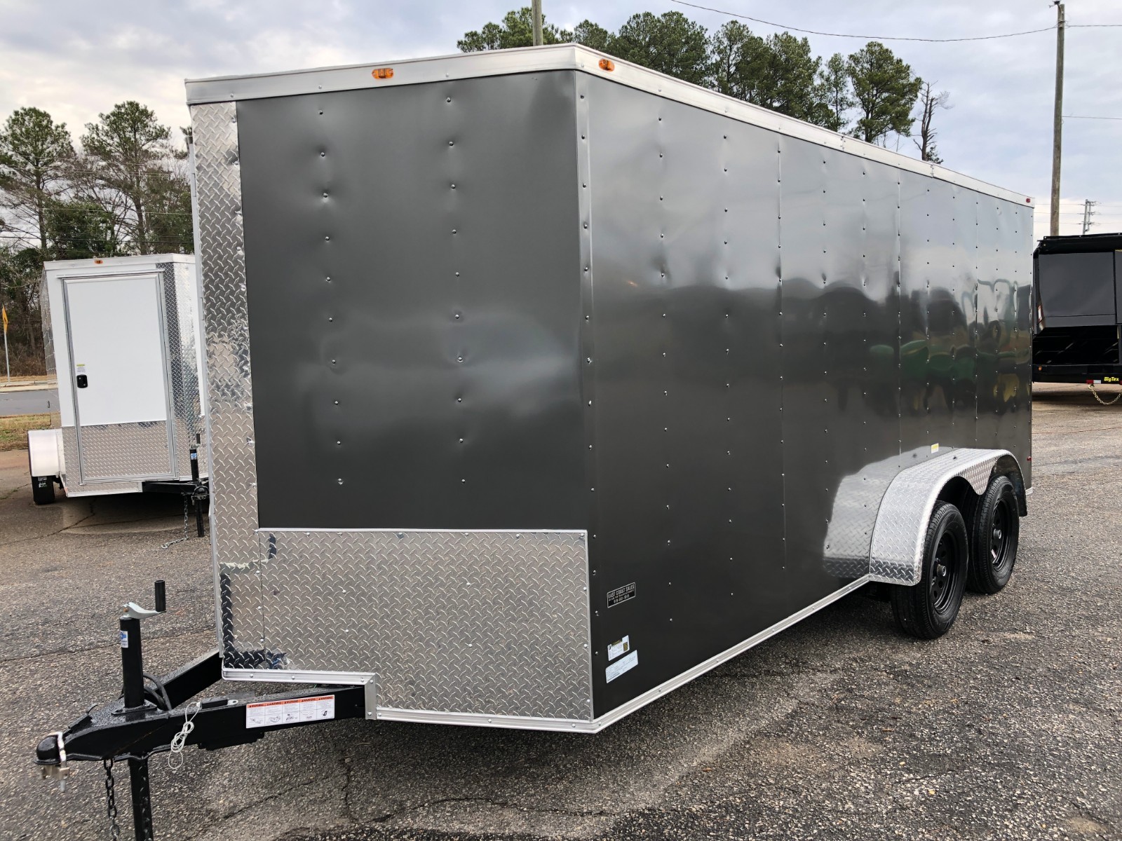 VISION Chassis designed Enclosed Cargo Trailer 7X16 Charcoal grey New 2019