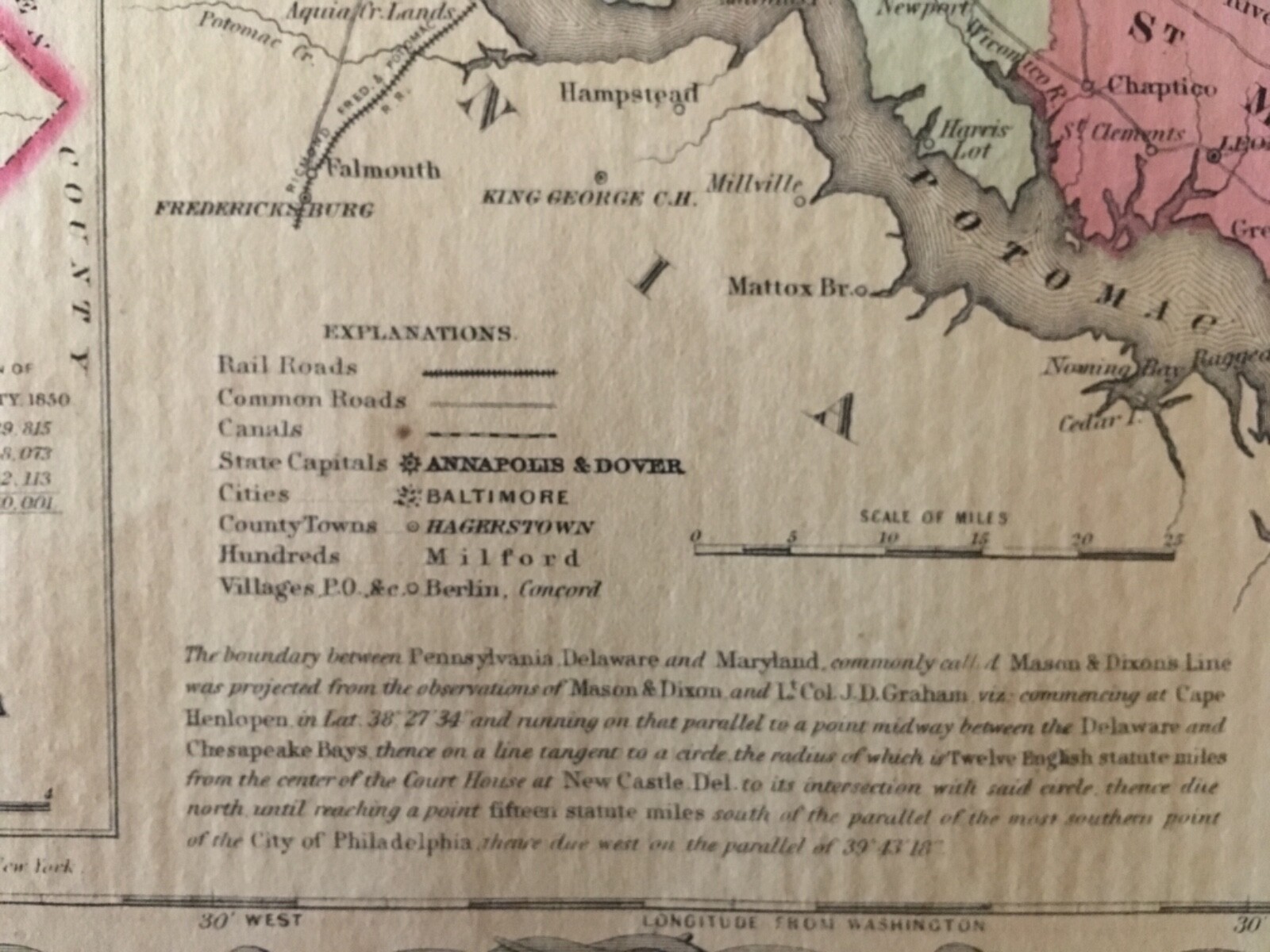 J.H. Colton’s 1859 Atlas Map of Delaware and Maryland