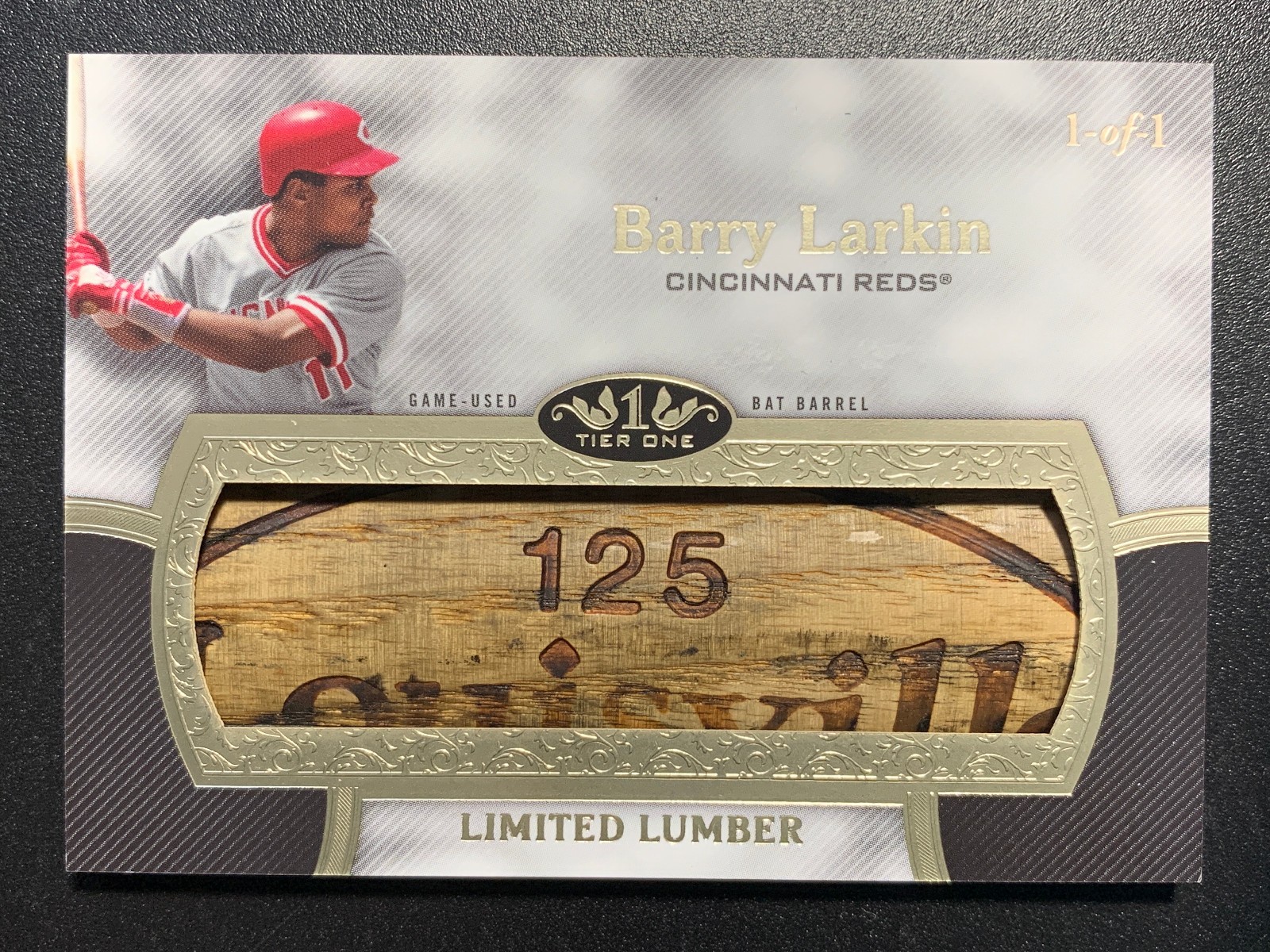 2020 Topps Tier One Talent Limited Lumber #T1TA-BL Barry Larkin 1/1 Bat Barrel